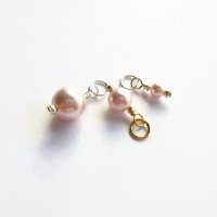 Pale Pink Crystal Pearl Charm ~ June Birthstone ~ Handmade by The Tiny Tree Frog Jewellery