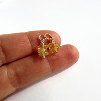 Citrine Gemstone Triple Stack Charm ~ November Birthstone ~ Handmade by The Tiny Tree Frog Jewellery