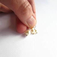 Cream Crystal Pearl Charm ~ June Birthstone ~ Handmade by The Tiny Tree Frog Jewellery