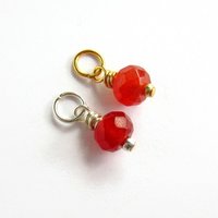 Carnelian Gemstone Charm ~ Handmade by The Tiny Tree Frog Jewellery