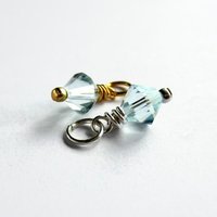 Pale Blue Crystal Charm  ~ Handmade by The Tiny Tree Frog Jewellery