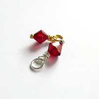 Siam Red Crystal Charm  ~ Handmade by The Tiny Tree Frog Jewellery