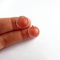 Single or Pair of 15mm 14K Gold Filled Thin Hoop Earrings ~ The Tiny Tree Frog Jewellery