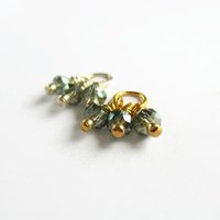 Green Czech Glass Triple Cluster Charm ~ Handmade by The Tiny Tree Frog Jewellery