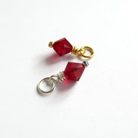 Siam Red Crystal Charm  ~ Handmade by The Tiny Tree Frog Jewellery