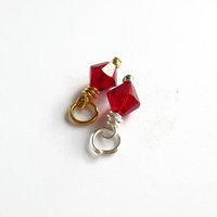 Siam Red Crystal Charm  ~ Handmade by The Tiny Tree Frog Jewellery
