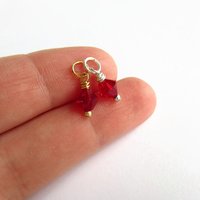 Siam Red Crystal Charm  ~ Handmade by The Tiny Tree Frog Jewellery
