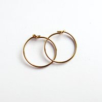 Single or Pair of 15mm 14K Gold Filled Thin Hoop Earrings ~ The Tiny Tree Frog Jewellery