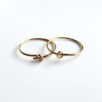 Single or Pair of 15mm 14K Gold Filled Thin Hoop Earrings ~ The Tiny Tree Frog Jewellery