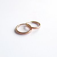 Single or Pair of 11mm 14K Rose Gold Filled Huggie Hoop Earrings ~ The Tiny Tree Frog Jewellery