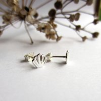 Tiny Fine Silver Seashell Stud Earrings ~ Handmade by The Tiny Tree Frog Jewellery
