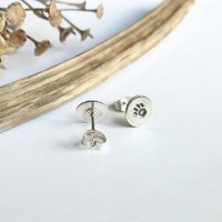 Hand Stamped 925 Sterling Silver Paw Print Earrings ~ Handmade by The Tiny Tree Frog Jewellery