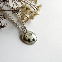 Cute Terrier Dog Necklace ~ Fine Silver and Sterling Silver ~ Handmade by The Tiny Tree Frog Jewellery