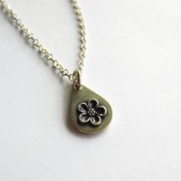 Silver Forget Me Not Teardrop Necklace ~ Handmade by The Tiny Tree Frog Jewellery
