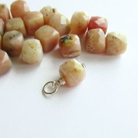Rustic Peruvian Pink Opal Gemstone Charm ~ October Birthstone ~ Handmade by The Tiny Tree Frog Jewellery