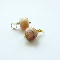 Rustic Peruvian Pink Opal Gemstone Charm ~ October Birthstone ~ Handmade by The Tiny Tree Frog Jewellery