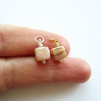 Rustic Peruvian Pink Opal Gemstone Charm ~ October Birthstone ~ Handmade by The Tiny Tree Frog Jewellery