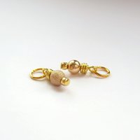 14K Gold Filled Wire Wrapped Bead Charm ~ Shiny or Frosted Stardust Finish ~ Handmade by The Tiny Tree Frog Jewellery