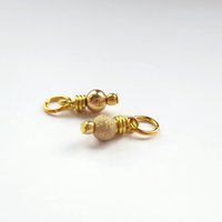 14K Gold Filled Wire Wrapped Bead Charm ~ Shiny or Frosted Stardust Finish ~ Handmade by The Tiny Tree Frog Jewellery