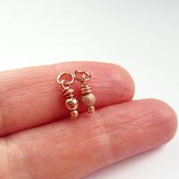 14K Rose Gold Filled Wire Wrapped Bead Charm ~ Shiny or Frosted Stardust Finish ~ Handmade by The Tiny Tree Frog Jewellery