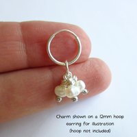 Freshwater Pearl Triple Cluster Charm ~ June Birthstone ~ Handmade by The Tiny Tree Frog Jewellery