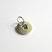 Hand Stamped Sterling Silver Paw Print Charm ~ Handmade by The Tiny Tree Frog Jewellery