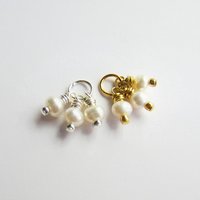 Freshwater Pearl Triple Cluster Charm ~ June Birthstone ~ Handmade by The Tiny Tree Frog Jewellery