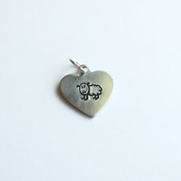 Hand Stamped Sheep Charm ~ Heart Shaped ~ Handmade by The Tiny Tree Frog Jewellery