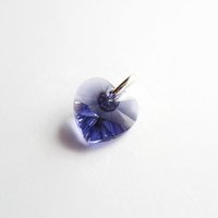 Small Lilac Purple Crystal Heart Charm ~ Handmade by The Tiny Tree Frog Jewellery