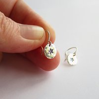 Hand Stamped Star Drop Earrings ~ 925 Sterling Silver ~ Handmade by The Tiny Tree Frog Jewellery