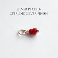 Ruby Gemstone Charm ~ July Birthstone ~ Handmade by The Tiny Tree Frog Jewellery