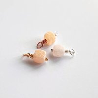 Frosted Cracked Agate Gemstone Cube Charm ~ Handmade by The Tiny Tree Frog Jewellery