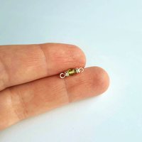 Tiny Green Peridot Gemstone Connector ~ August Birthstone ~ Handmade by The Tiny Tree Frog Jewellery
