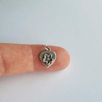 Sterling & Fine Silver Forget Me Not Heart Charm or Pendant ~ Handmade by The Tiny Tree Frog Jewellery