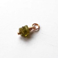 Green Garnet Triple Stack Gemstone Charm ~ January Birthstone ~ Handmade by The Tiny Tree Frog Jewellery