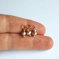 Tiny Pink Freshwater Pearl Charm ~ June Birthstone ~ Handmade by The Tiny Tree Frog Jewellery