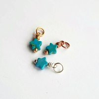 Tiny Turquoise Gemstone Star Charm ~ December Birthstone