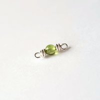 Tiny Green Peridot Gemstone Connector ~ August Birthstone ~ Handmade by The Tiny Tree Frog Jewellery