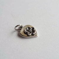 Sterling & Fine Silver Forget Me Not Heart Charm or Pendant ~ Handmade by The Tiny Tree Frog Jewellery