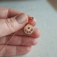 Boho hand stamped copper house plant decoration, hand made by The Tiny Tree Frog Jewellery