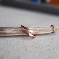 Textured adjustable copper wrap around ring, handmade by The Tiny Tree Frog Jewellery