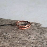 Adjustable copper spiral finger, midi or thumb ring, hand crafted by The Tiny Tree Frog Jewellery