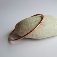 Hammered pure copper slim bangle 7th anniversary gift, handcrafted by The Tiny Tree Frog Jewellery