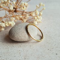 Hammered Brass Stacking Ring, Slim Gold Tone Stackable Ring, Textured Brass Stacker Ring, Boho Finger, Midi or Thumb Ring, Anniversary Gift