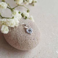 Teeny Tiny Sterling Silver Initial Charm ~ Heart Shaped Initial Letter Charm ~ 5mm Small Heart Charm - Little Add On for Necklace / Bracelet