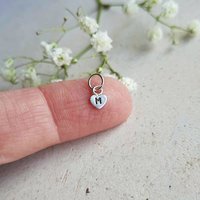 Teeny Tiny Sterling Silver Initial Charm ~ Heart Shaped Initial Letter Charm ~ 5mm Small Heart Charm - Little Add On for Necklace / Bracelet