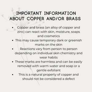 The Tiny Tree Frog Jewellery infographic about copper and/or brass jewellery