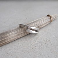 Sterling Silver Hammer Textured Wrap Around Ring - Adjustable Wraparound Thumb Ring