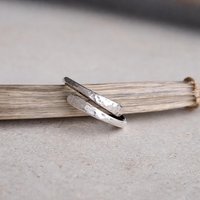Sterling Silver Hammer Textured Wrap Around Ring - Adjustable Wraparound Thumb Ring