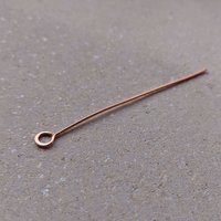 Handmade Pure Copper Eye Pins, 10 Pcs, Open Loop Eyepins for Jewellery Making, Fancy Findings, Choose Gauge and Length (1, 2, 3 or 4 Inch)